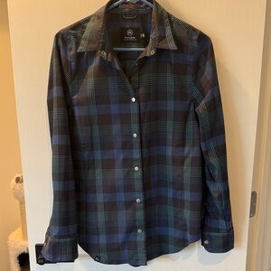 FlyLow Women's Blue Plaid Button-Up Shirt - Like NEW!